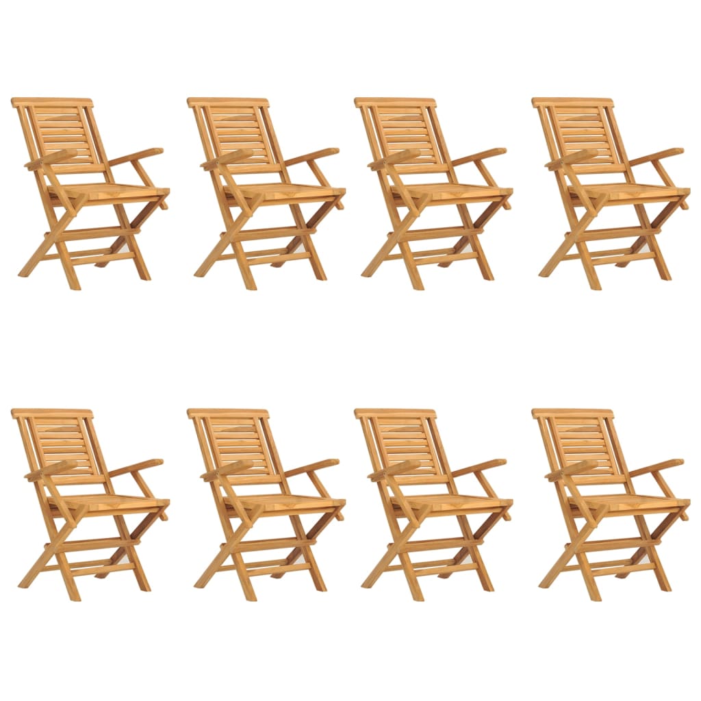 Sedie da Giardino Pieghevoli 8pz 56x63x90cm Legno Massello Teak 3155051