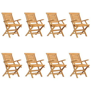 Sedie da Giardino Pieghevoli 8pz 56x63x90cm Legno Massello Teak 3155051