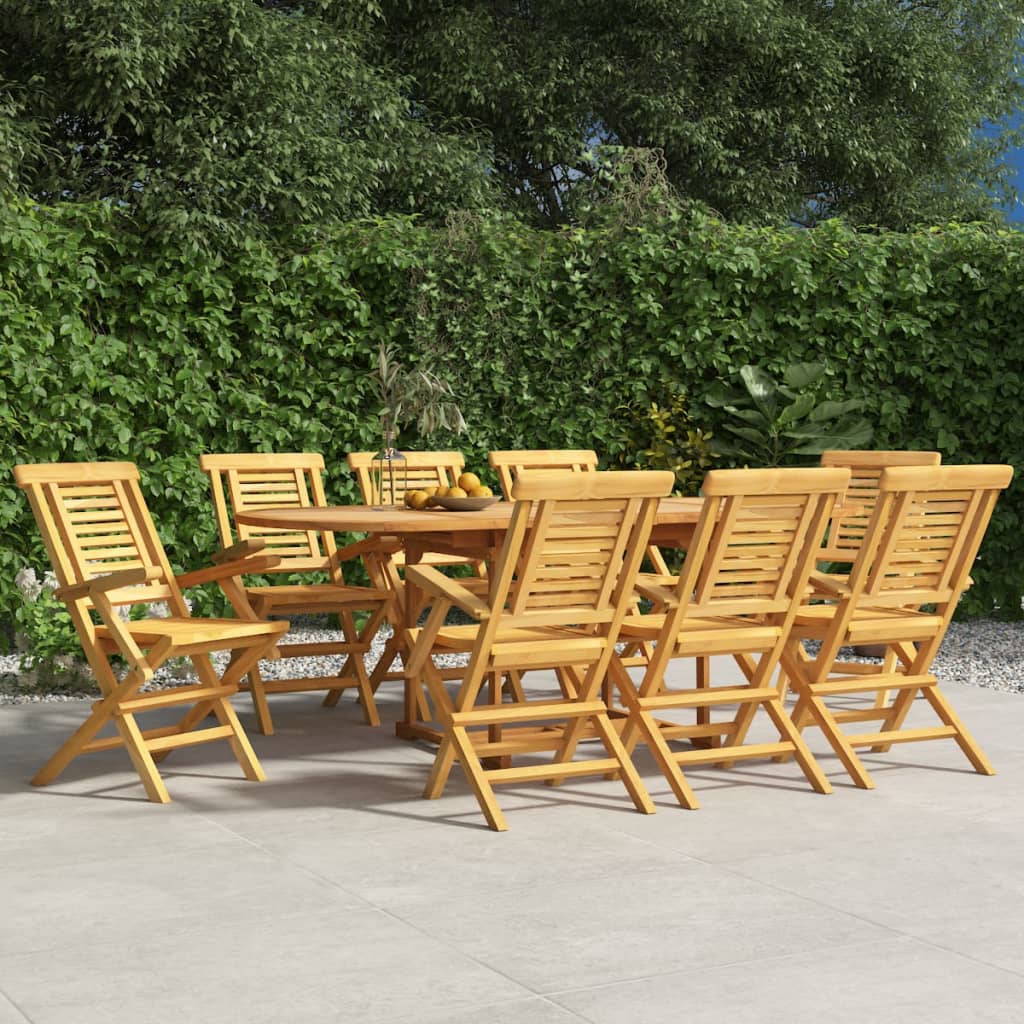 Sedie da Giardino Pieghevoli 8pz 56x63x90cm Legno Massello Teak 3155051