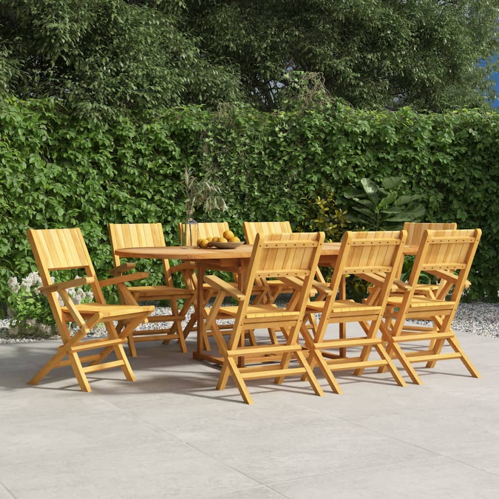 Sedie da Giardino Pieghevoli 8pz 55x61x90cm Legno Massello Teak 3155063