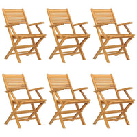 Sedie da Giardino Pieghevoli 6pz 55x62x90cm Legno Massello Teak 3155068