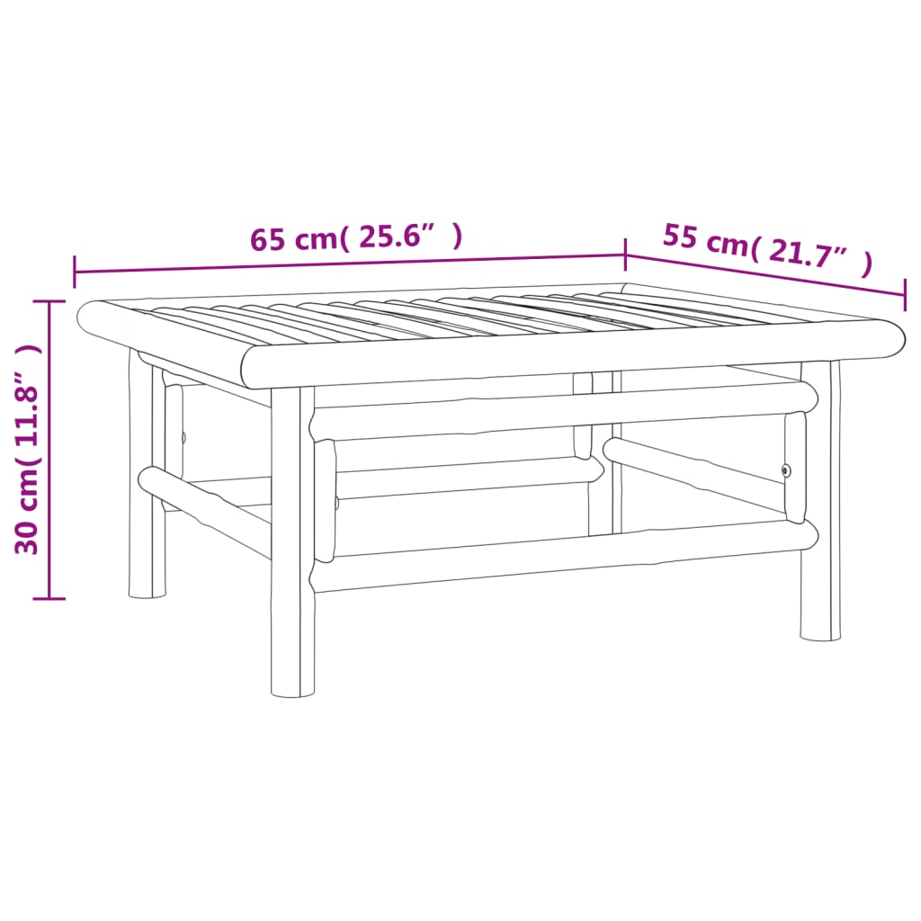 Set Salotto da Giardino 6pz con Cuscini Tortora Bambù 3155122