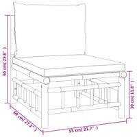 Set Salotto da Giardino 4pz con Cuscini Grigio Scuro Bambù 3155208