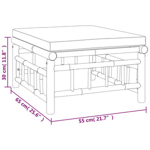 Set Salotto da Giardino 4pz con Cuscini Grigio Scuro Bambù 3155208