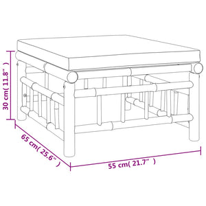 Set Salotto da Giardino 6pz con Cuscini Grigio Scuro Bambù 3155212