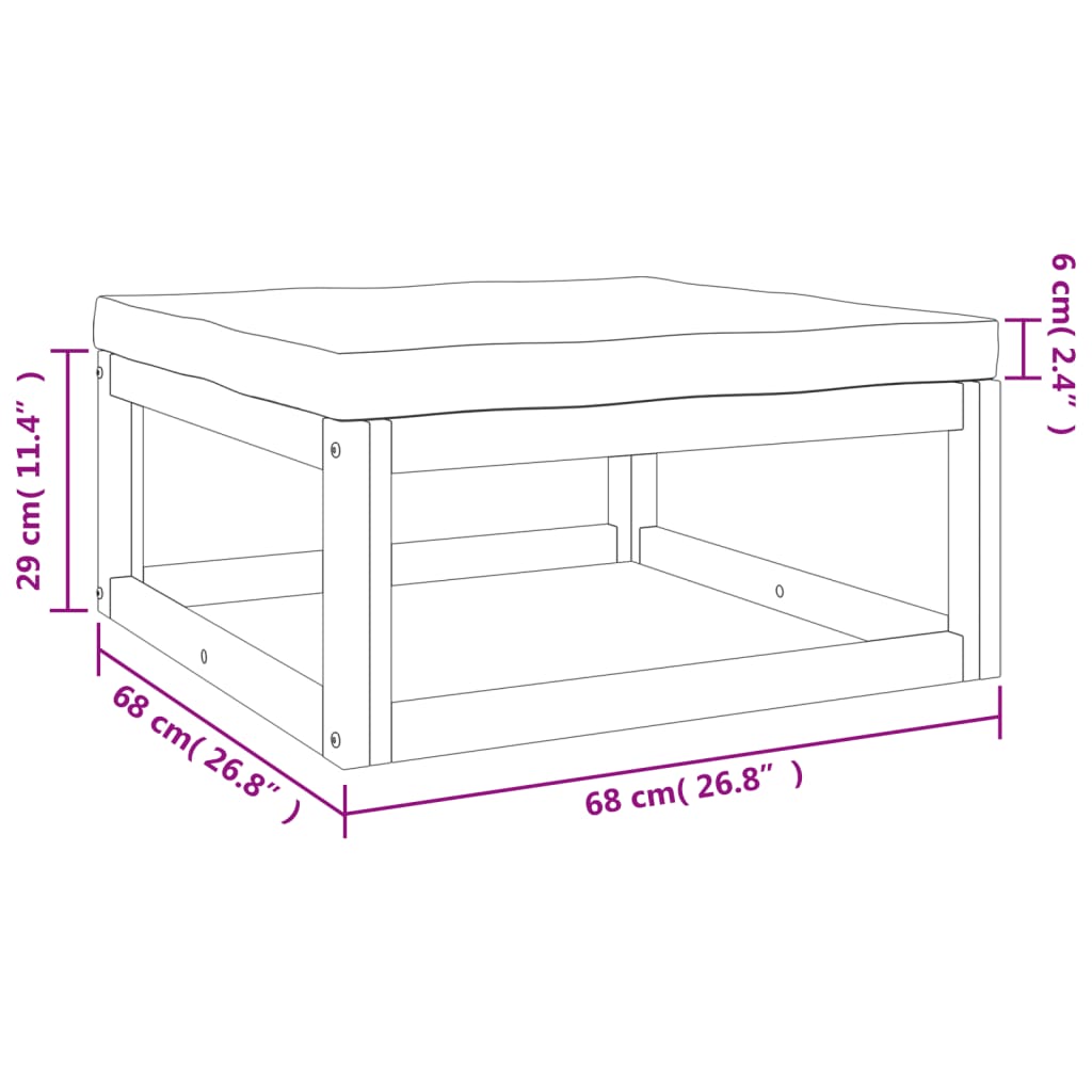 Set Salotto da Giardino 4pz con Cuscini Tortora Legno Massello 3155246