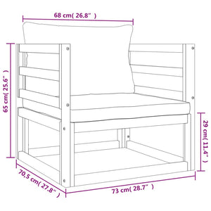 Set Salotto da Giardino 7pz con Cuscini Tortora Legno Massello 3155258