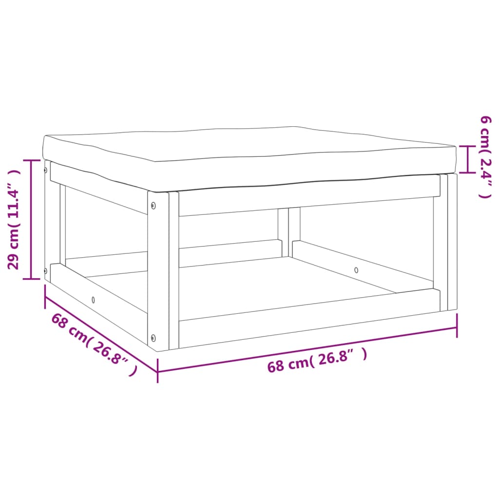 Set Salotto da Giardino 8pz con Cuscini Tortora Legno Massello 3155260