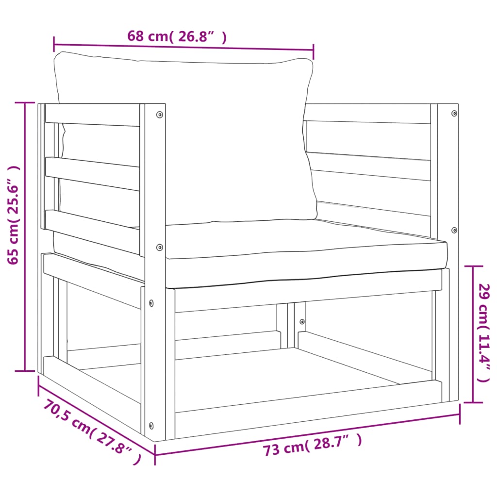 Set Salotto Giardino 7pz Cuscini Grigio Chiaro Legno Massello 3155289