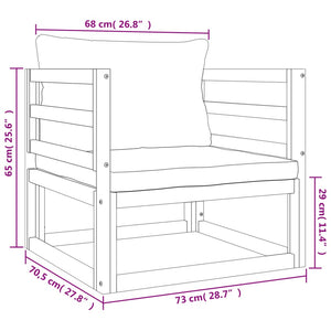 Set Salotto Giardino 7pz Cuscini Grigio Chiaro Legno Massello 3155289