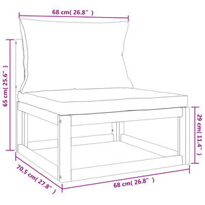 Set Salotto Giardino 8pz Cuscini Grigio Chiaro Legno Massello 3155290