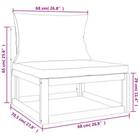 Set Salotto Giardino 5pz Cuscini Grigio Chiaro Legno Massello 3155302