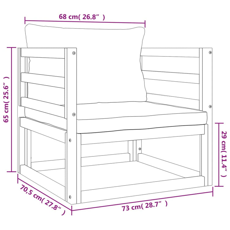 Set Salotto Giardino 7pz Cuscini Grigio Chiaro Legno Massello 3155305