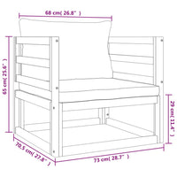 Set Salotto da Giardino 7pz con Cuscini Verdi in Legno Massello 3155336