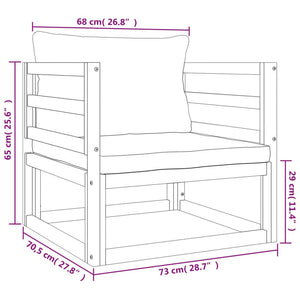 Set Salotto da Giardino 7pz con Cuscini Verdi in Legno Massello 3155336