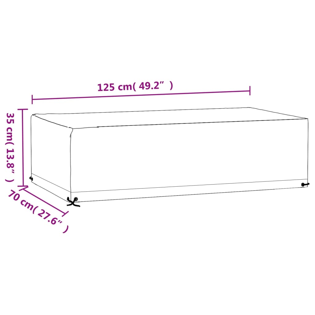 Coperture Mobili Giardino 2pz 8Occhielli 125x70x35 Rettangolari 3155340