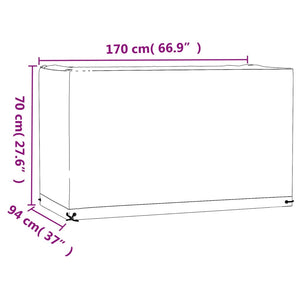 Copri Mobili Giardino 2pz 8 Occhielli 170x94x70 cm Rettangolare 3155346