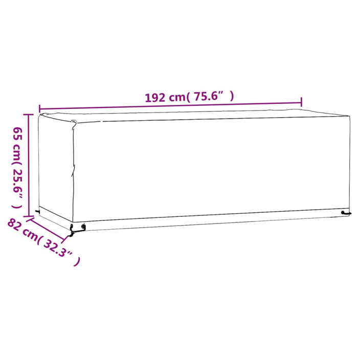 Copri Mobili Giardino 2pz 8 Occhielli 192x82x65cm Rettangolare 3155349