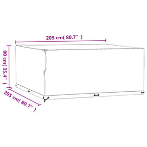 Copri Mobili da Giardino 2pz 16 Occhielli 205x205x90cm Quadrato 3155350