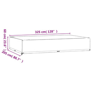 Copri Mobili Giardino 2pz 16 Occhielli 325x205x60cm Rettangolo 3155367