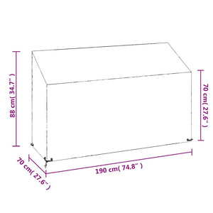 Copri Panche Giardino 2pz 8Occhielli 190x70x70/88cm Polietilene 3155391