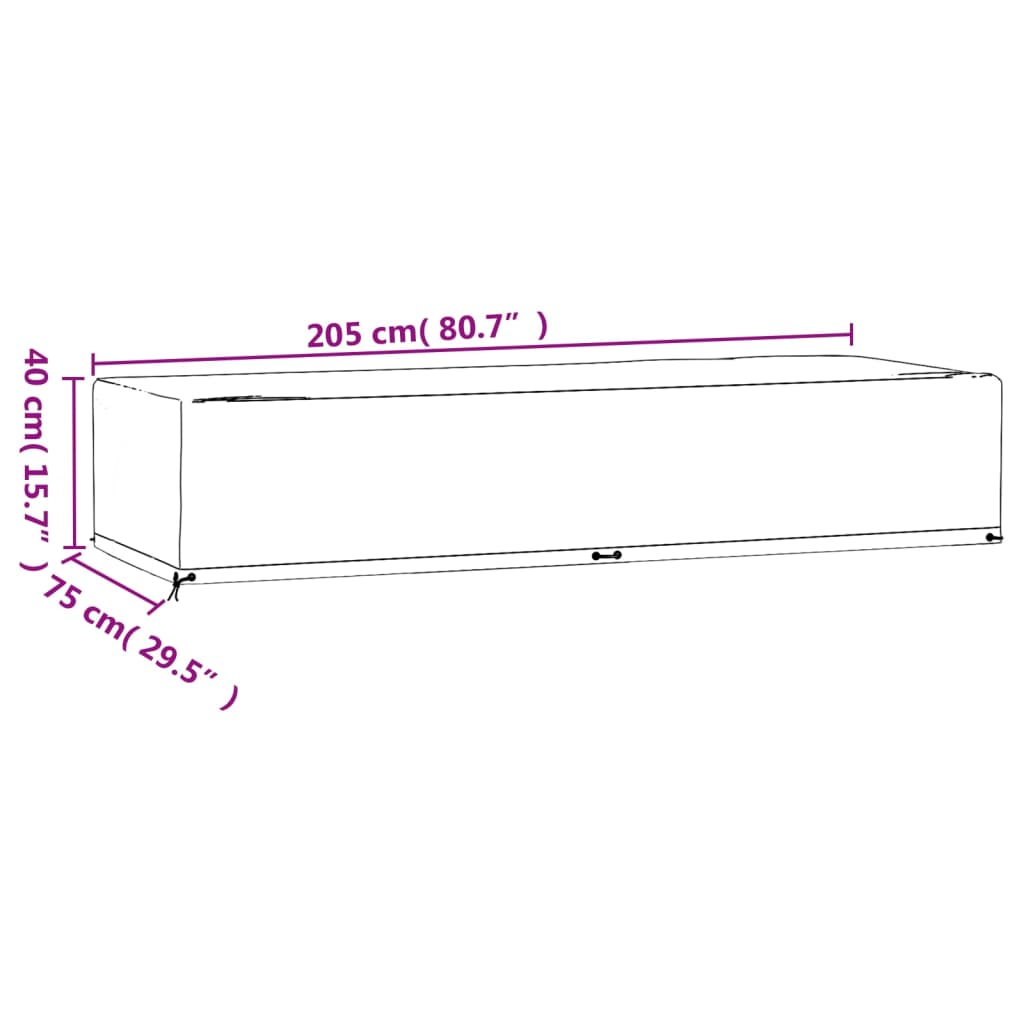 Coperture per Sdraio 2pz 12 Occhielli 205x75x40 cm Polietilene 3155393