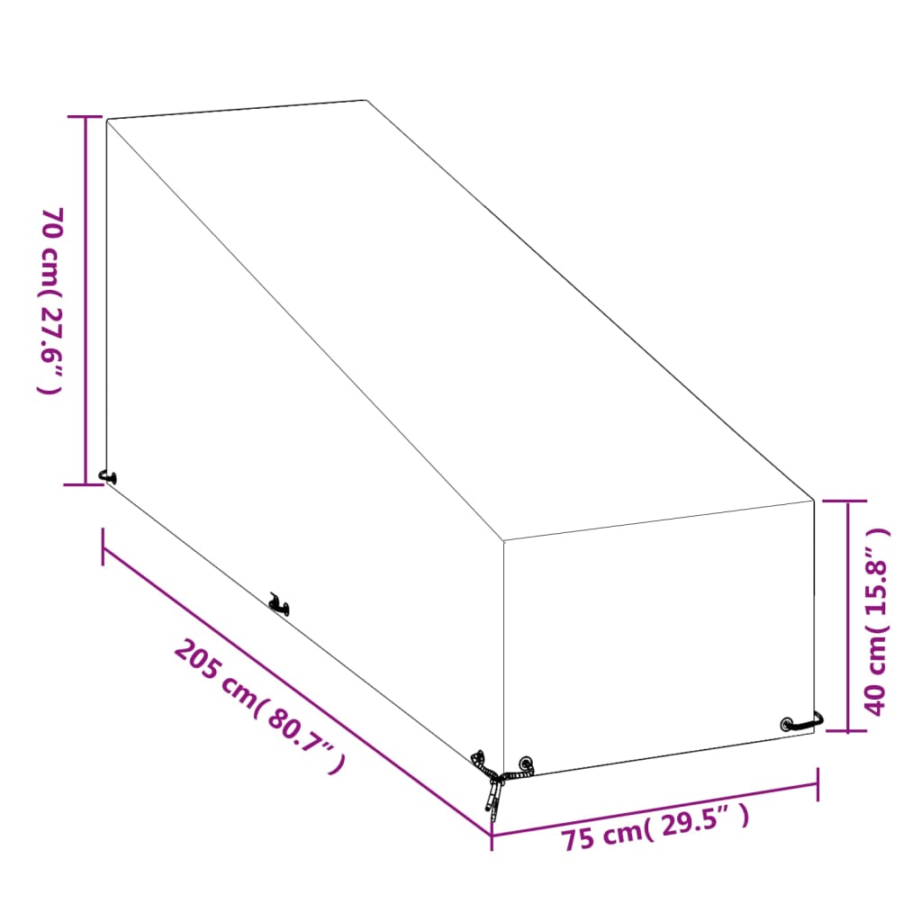 Coperture Sdraio 2pz 12 Occhielli 205x75x40/70 cm Polietilene 3155394