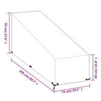 Coperture Sdraio 2pz 12 Occhielli 205x75x40/70 cm Polietilene 3155394