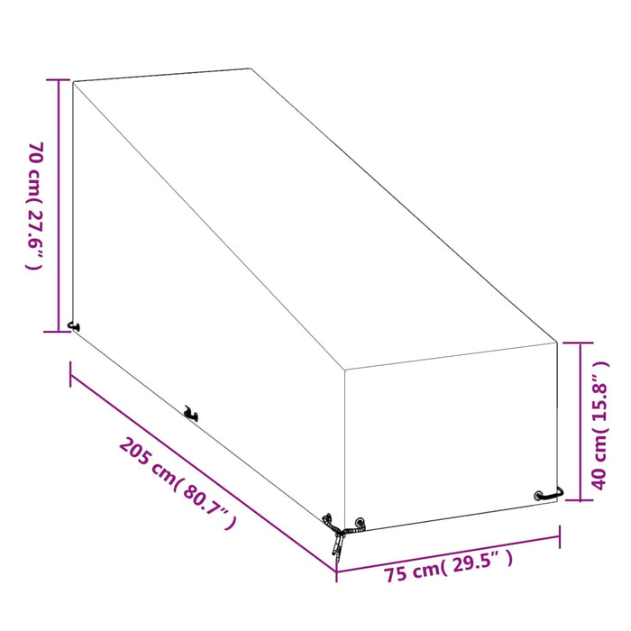 Coperture Sdraio 2pz 12 Occhielli 205x75x40/70 cm Polietilene 3155394