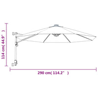 Ombrellone a Parete Verde Mela 290 cm 362889