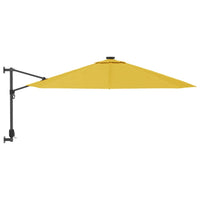 Ombrellone a Parete con LED Giallo 290 cm 362896