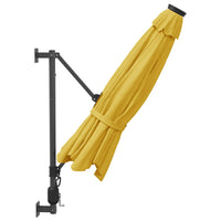 Ombrellone a Parete con LED Giallo 290 cm 362896