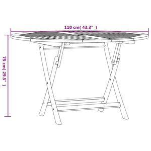 Tavolo da Giardino Pieghevole Ø110x75 cm Legno Massello di Teak 362618