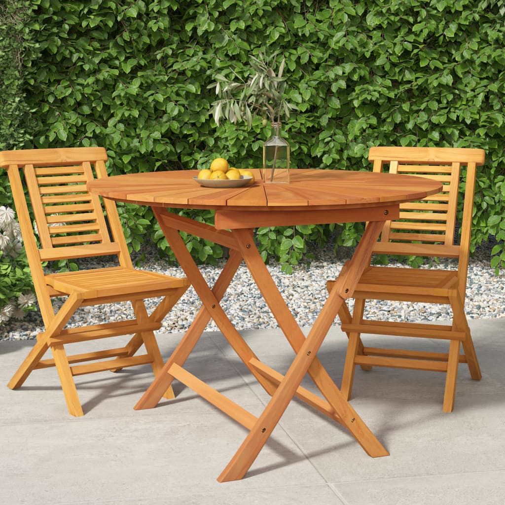 Tavolo da Giardino Pieghevole Ø 85x75 cm Legno Massello di Teak 362619