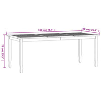 Tavolo da Pranzo da Giardino 200x90x75cm Legno Massello di Teak 362624