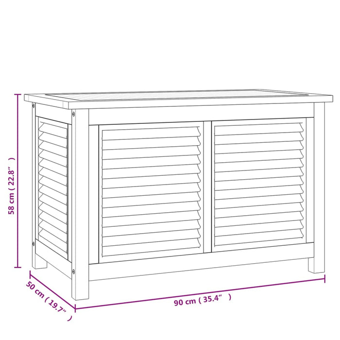 Contenitore Giardino con Borsa 90x50x58cm Legno Massello Teak 363270