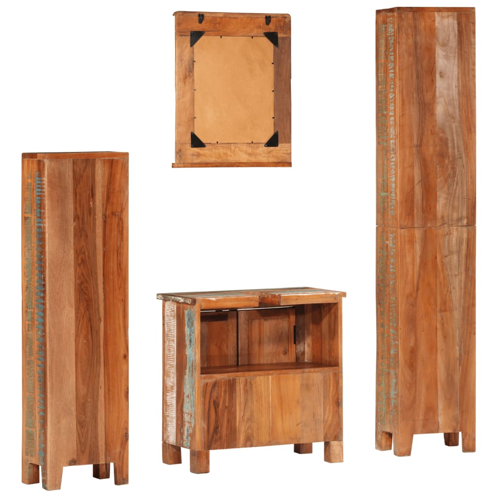 Set Mobili da Bagno 4 pz in Legno Massello di Recupero 352785