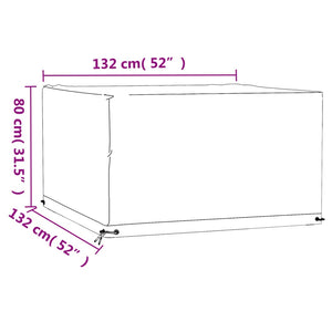 Copertura Mobili da Giardino 8 Occhielli 132x132x80cm Quadrata 319289