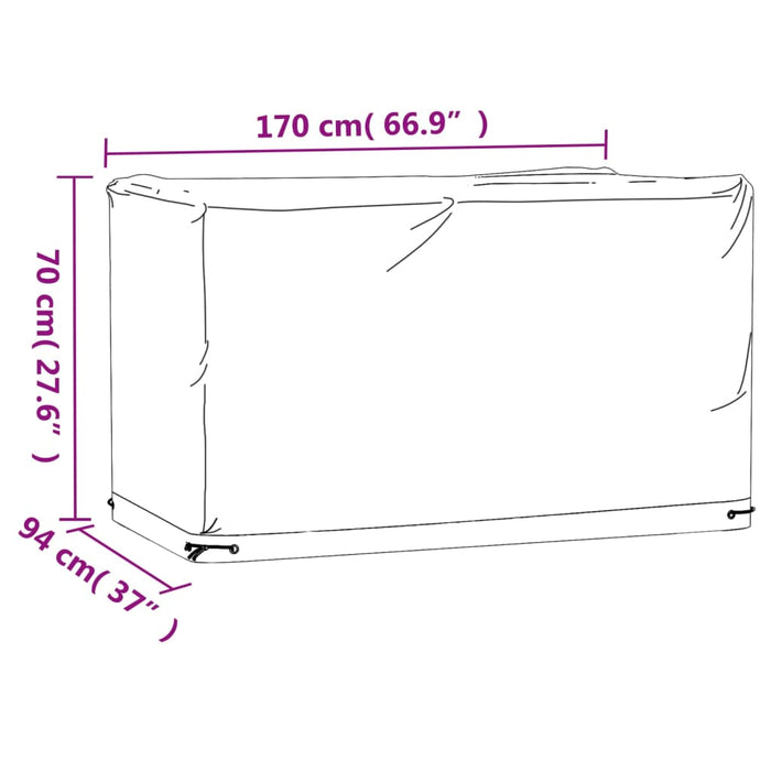 Copertura Mobili Giardino 8 Occhielli 170x94x70 cm Rettangolare 319291