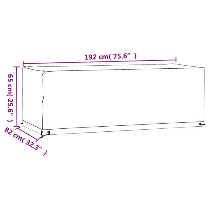 Copertura Mobili Giardino 8 Occhielli 192x82x65 cm Rettangolare 319294