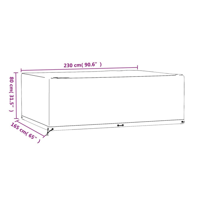 Copertura Mobili Giardino 12 Occhielli 230x165x80 Rettangolare 319299