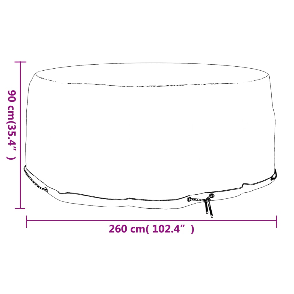 Copertura Mobili da Giardino con 10 Occhielli Ø260x90cm Rotonda 319303