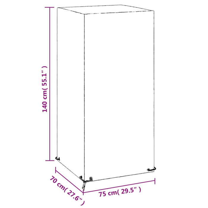 Copri Sedia da Giardino 8 Occhielli 75x70x140 cm Polietilene 319337