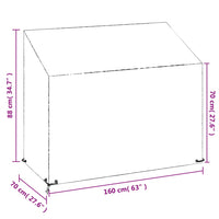 Copri Panca da Giardino 8 Occhielli 160x70x70/88 cm Polietilene 319339