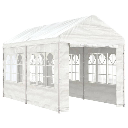 Gazebo con Tetto Bianco 4,46x2,28x2,69 m in Polietilene 3155478