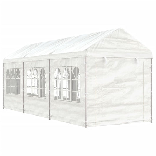 Gazebo con Tetto Bianco 6,69x2,28x2,69 m in Polietilenecod mxl 77272