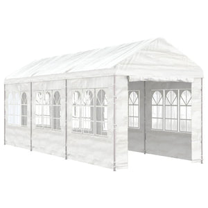 Gazebo con Tetto Bianco 6,69x2,28x2,69 m in Polietilenecod mxl 77272