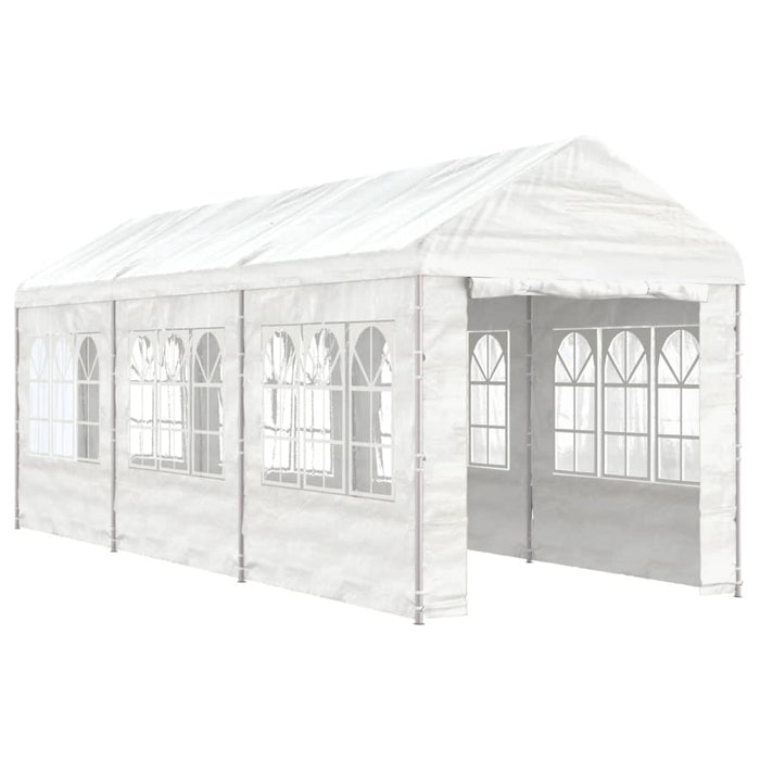 Gazebo con Tetto Bianco 6,69x2,28x2,69 m in Polietilenecod mxl 77272