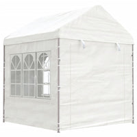 Gazebo con Tetto Bianco 6,69x2,28x2,69 m in Polietilenecod mxl 77272