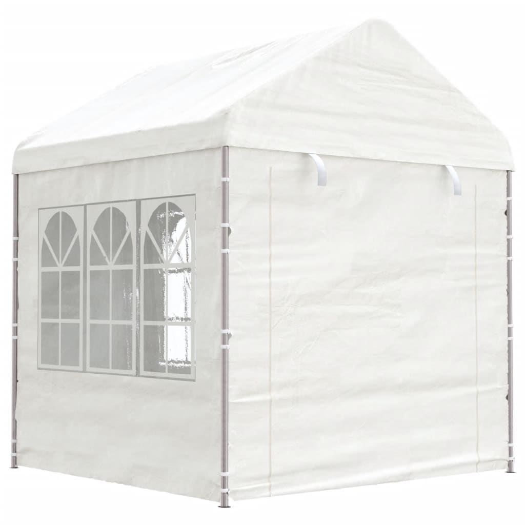 Gazebo con Tetto Bianco 6,69x2,28x2,69 m in Polietilene 3155479